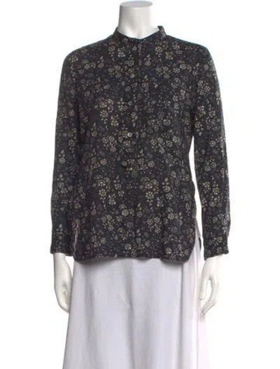 Pre-owned Isabel Marant Étoile Floral Print Long Sleeve Blouse In Black