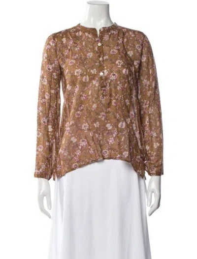 Pre-owned Isabel Marant Étoile Floral Print Long Sleeve Blouse In Brown