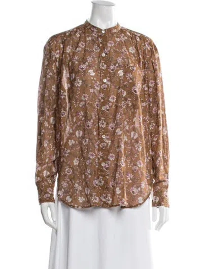 Pre-owned Isabel Marant Étoile Floral Print Long Sleeve Blouse In Brown
