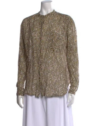 Pre-owned Isabel Marant Étoile Floral Print Long Sleeve Blouse In Green