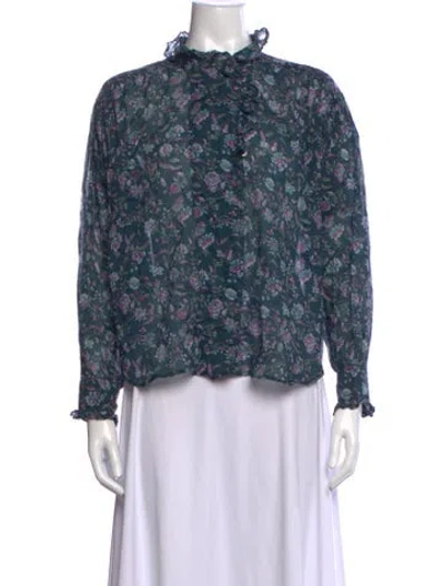 Pre-owned Isabel Marant Étoile Floral Print Long Sleeve Blouse In Green