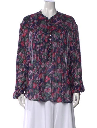 Pre-owned Isabel Marant Étoile Floral Print Long Sleeve Blouse In Multi