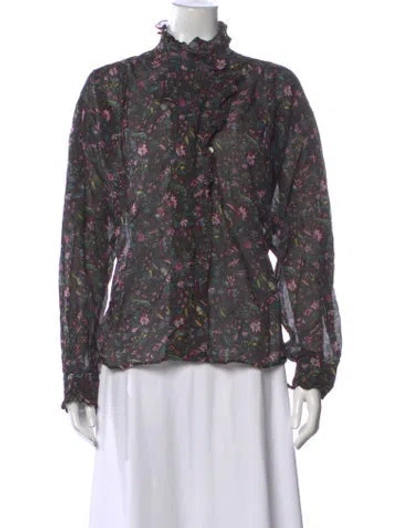 Pre-owned Isabel Marant Étoile Floral Print Long Sleeve Blouse In Multi