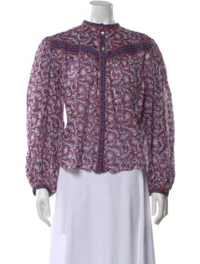 Pre-owned Isabel Marant Étoile Floral Print Long Sleeve Blouse In Neutral