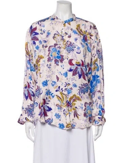 Pre-owned Isabel Marant Étoile Floral Print Long Sleeve Blouse In Neutral