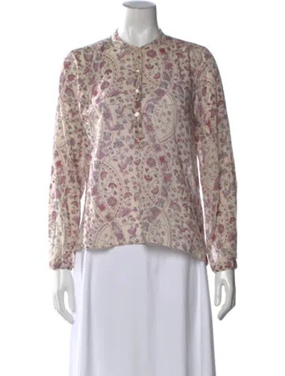 Pre-owned Isabel Marant Étoile Floral Print Long Sleeve Blouse In Neutral