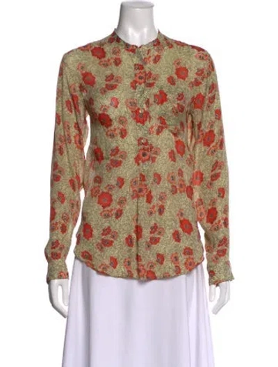 Pre-owned Isabel Marant Étoile Floral Print Long Sleeve Blouse In Neutral