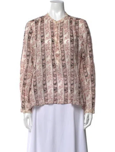Pre-owned Isabel Marant Étoile Floral Print Long Sleeve Blouse In Neutrals