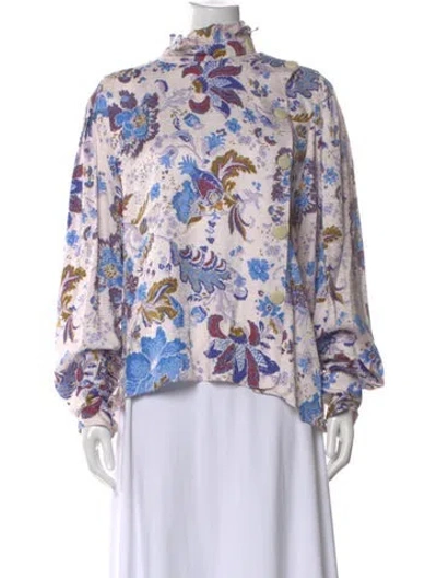 Pre-owned Isabel Marant Étoile Floral Print Long Sleeve Blouse In Pink