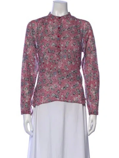 Pre-owned Isabel Marant Étoile Floral Print Long Sleeve Blouse In Pink