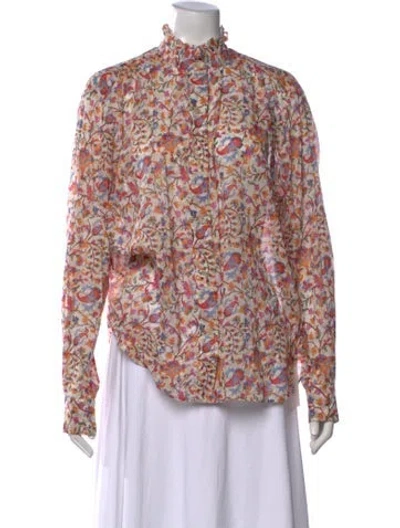 Pre-owned Isabel Marant Étoile Floral Print Long Sleeve Blouse In Pink