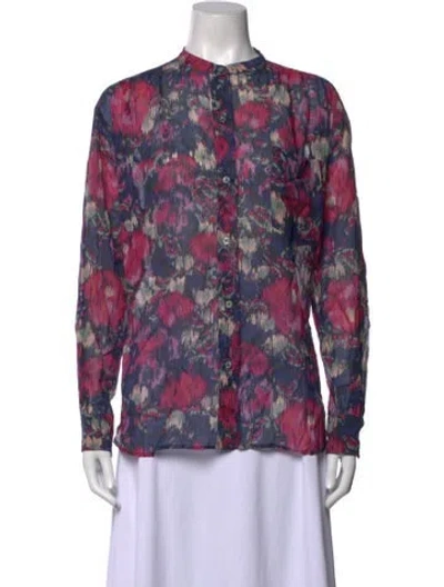 Pre-owned Isabel Marant Étoile Floral Print Long Sleeve Blouse In Pink