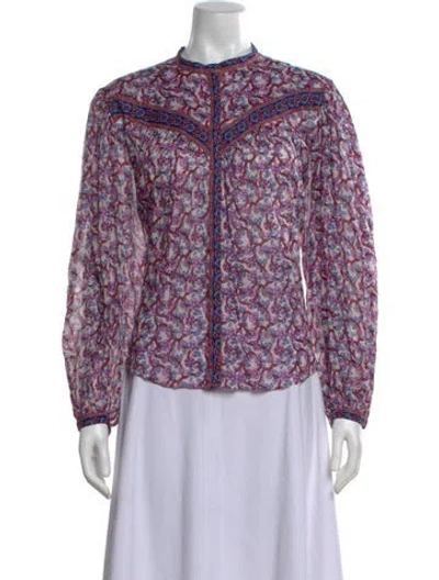 Pre-owned Isabel Marant Étoile Floral Print Long Sleeve Blouse In Purple