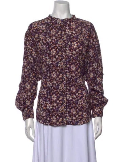 Pre-owned Isabel Marant Étoile Floral Print Long Sleeve Blouse In Purple