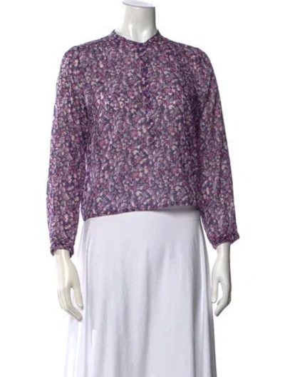 Pre-owned Isabel Marant Étoile Floral Print Long Sleeve Blouse In Purple