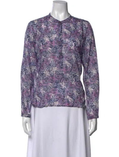 Pre-owned Isabel Marant Étoile Floral Print Long Sleeve Blouse In Purple