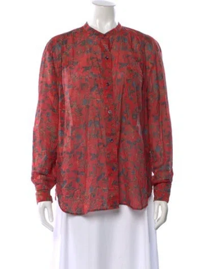 Pre-owned Isabel Marant Étoile Floral Print Long Sleeve Blouse In Red