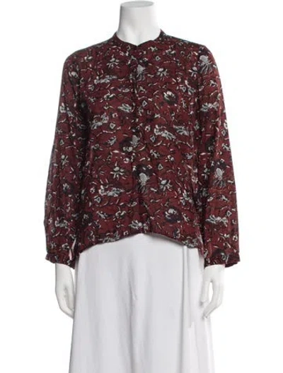 Pre-owned Isabel Marant Étoile Floral Print Long Sleeve Blouse In Red