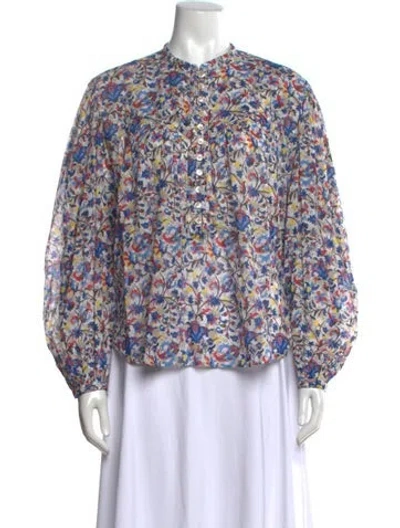 Pre-owned Isabel Marant Étoile Floral Print Long Sleeve Blouse W/ Tags In White