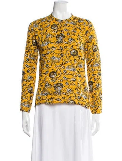 Pre-owned Isabel Marant Étoile Floral Print Long Sleeve Top In Yellow