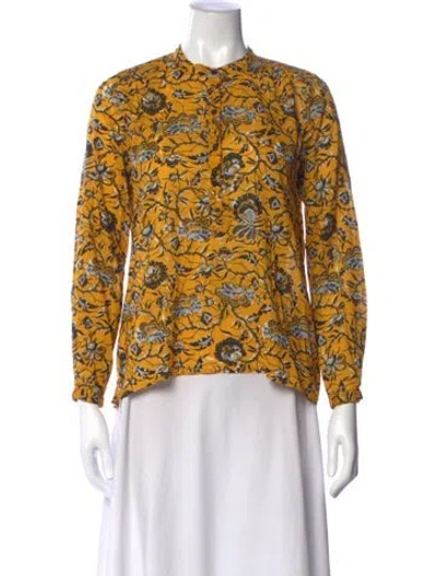 Pre-owned Isabel Marant Étoile Floral Print Long Sleeve Top In Yellow