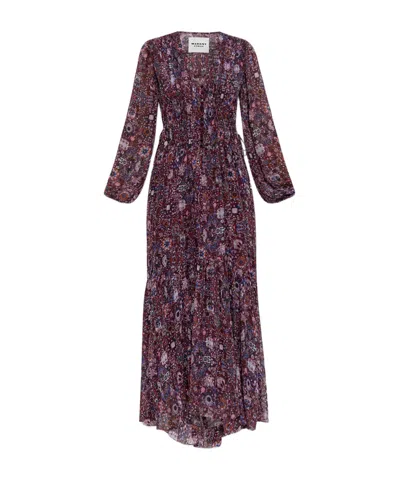 Isabel Marant Étoile Isabel Marant Etoile Briane Long Printed Crepe Dress In Purple