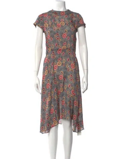 Pre-owned Isabel Marant Étoile Floral Print Midi Length Dress In Black