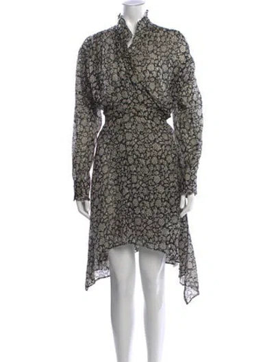 Pre-owned Isabel Marant Étoile Floral Print Midi Length Dress In Black