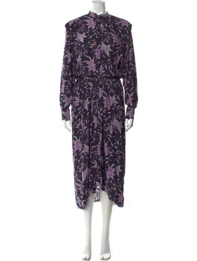 Pre-owned Isabel Marant Étoile Floral Print Midi Length Dress In Purple