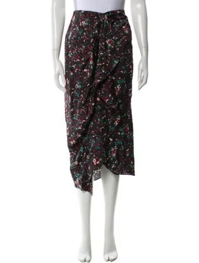 Pre-owned Isabel Marant Étoile Floral Print Midi Length Skirt In Black