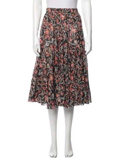 Pre-owned Isabel Marant Étoile Floral Print Midi Length Skirt In Black