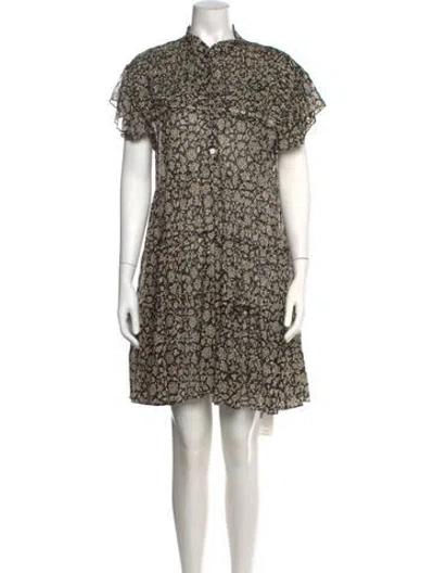 Pre-owned Isabel Marant Étoile Floral Print Mini Dress In Black