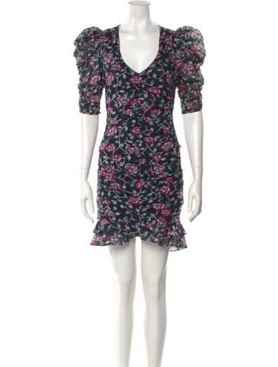 Pre-owned Isabel Marant Étoile Floral Print Mini Dress In Blue