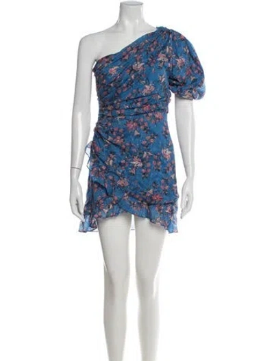 Pre-owned Isabel Marant Étoile Floral Print Mini Dress In Blue