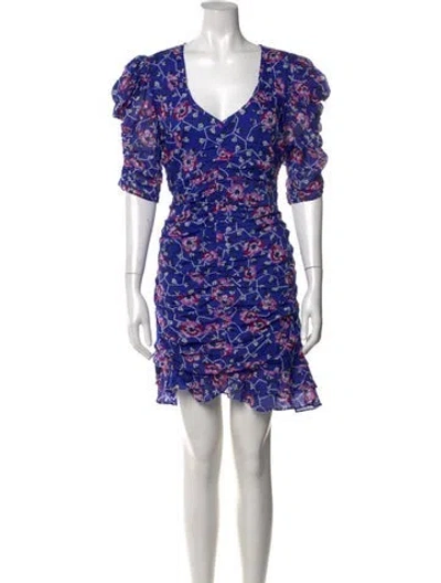 Pre-owned Isabel Marant Étoile Floral Print Mini Dress In Blue