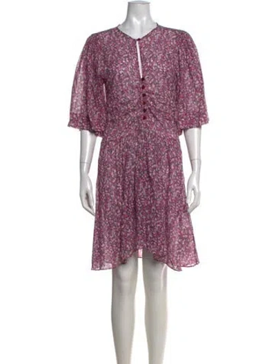 Pre-owned Isabel Marant Étoile Floral Print Mini Dress In Pink