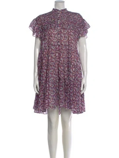 Pre-owned Isabel Marant Étoile Floral Print Mini Dress In Purple