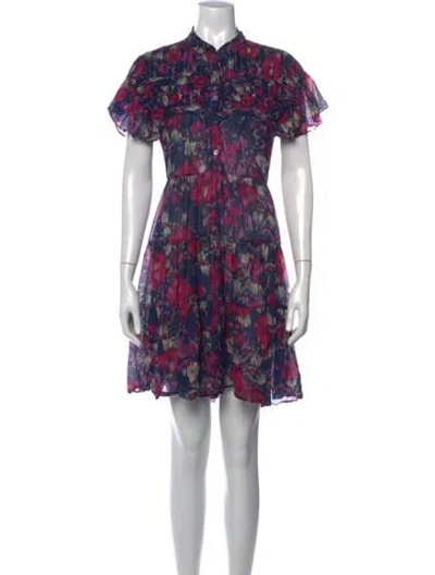 Pre-owned Isabel Marant Étoile Floral Print Mini Dress In Purple