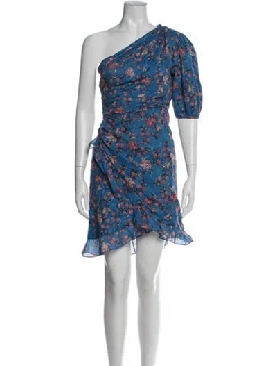 Pre-owned Isabel Marant Étoile Floral Print Mini Dress W/ Tags In Blue