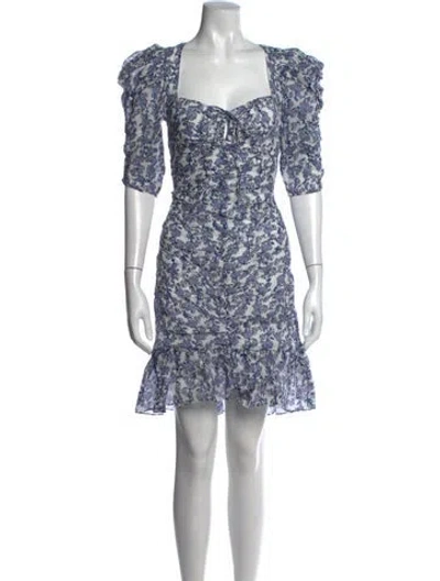 Pre-owned Isabel Marant Étoile Floral Print Mini Dress W/ Tags In Blue