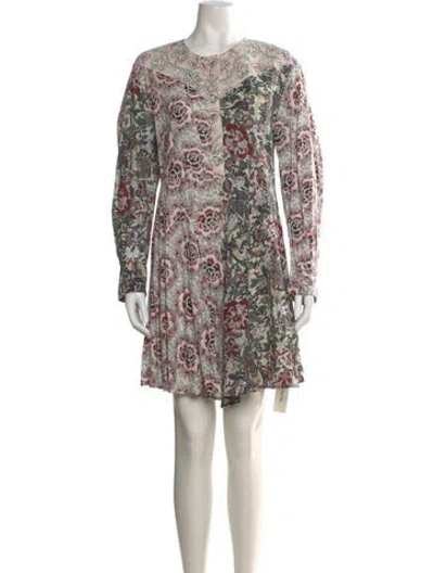 Pre-owned Isabel Marant Étoile Floral Print Mini Dress In White