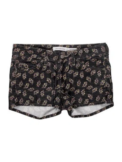 Pre-owned Isabel Marant Étoile Floral Print Mini Shorts In Black
