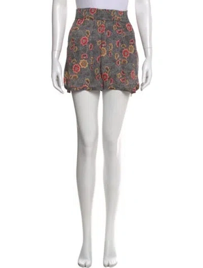 Pre-owned Isabel Marant Étoile Floral Print Mini Shorts In Blue