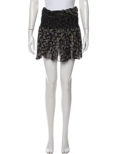 Pre-owned Isabel Marant Étoile Floral Print Mini Skirt In Black