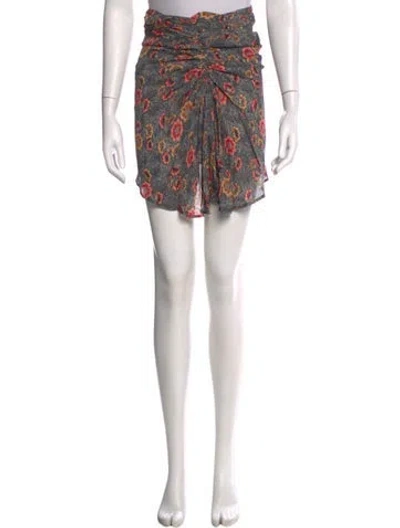 Pre-owned Isabel Marant Étoile Floral Print Mini Skirt In Blue