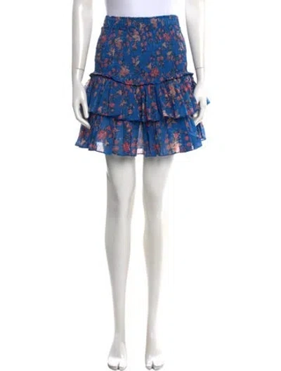 Pre-owned Isabel Marant Étoile Floral Print Mini Skirt In Blue