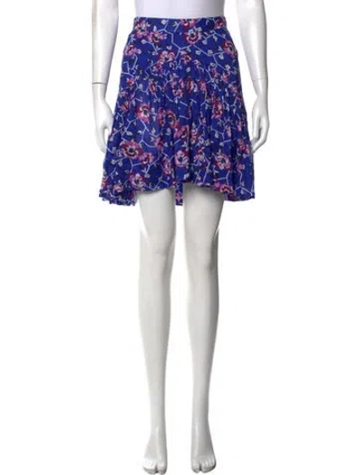 Pre-owned Isabel Marant Étoile Floral Print Mini Skirt In Blue
