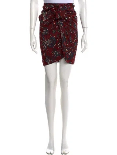 Pre-owned Isabel Marant Étoile Floral Print Mini Skirt In Burgundy