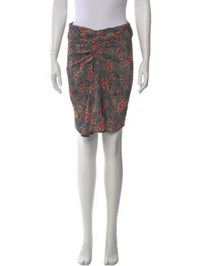 Pre-owned Isabel Marant Étoile Floral Print Mini Skirt In Gray