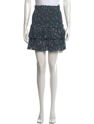 Pre-owned Isabel Marant Étoile Floral Print Mini Skirt In Green